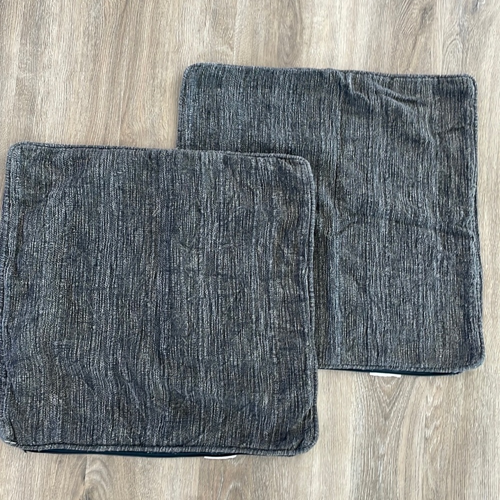 Washed black throw pillow cases